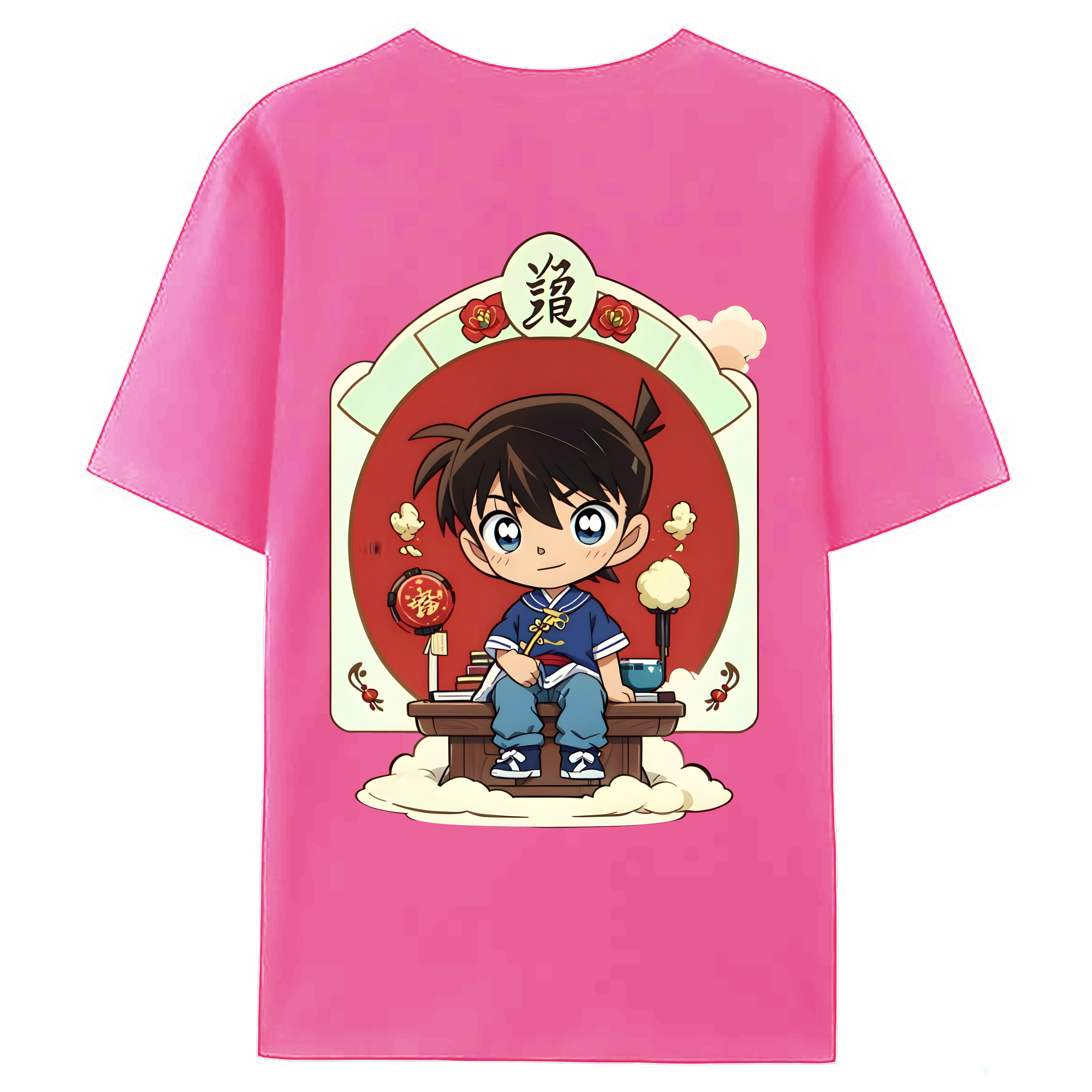 （画像用） 名探偵コナン 江戸川 コナン Detective Conan Conan Edogawa レディース半袖Tシャツ(バックプリント)
